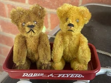 Lot 2 Antique Schuco Mini Tiny 3.5” Teddy Bears mohair Jtd Bit Tattered Cute #1