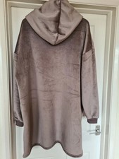 Primark Ladies SNUDDIE Hooded Blanket Brown Oversize Fleece Hoodie Snoodie M-L