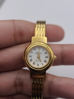 Vintage Kathie Lee Ladies Analog Quartz Watch Gols Tone New Battery Working