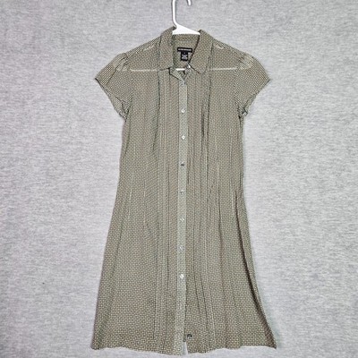 Club Monaco Womens Size 2 Shirt Dress Button Front Cotton Multi color