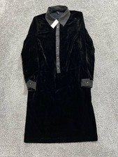 Talbots Shirt Dress Womens Petite 0 Black Velvet New