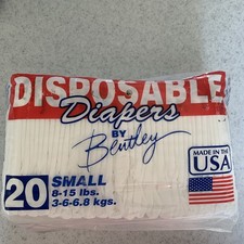 Vintage Bentley Disposable Baby Diapers NEW Pack of 20 Discontinued USA ZOO