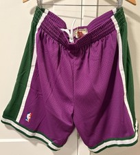 Mitchell & Ness Milwaukee Bucks 2000-01 Retro Purple Road Swingman Shorts Men XL