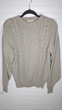 Vintage Lord Jeff Cotton Blend Medium Mens Sweater Sandstone Knit Heavyweight