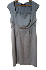 Coast Square Neck Pencil Dress 100% Wool Ladies Size UK 14 Formal Work wear