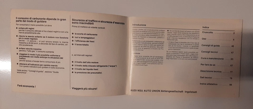 AUDI 80 LIBRETTO USO E MANUTENZIONE  EDIZIONE 1983 - USATO - Immagine 4 di 4