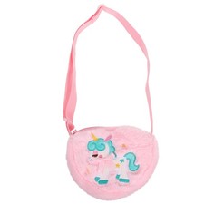 Little Girls Crossbody Bag Cartoon Unicorn Shoulder for Kids Furry Candy
