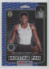 2019 NBA Hoops Premium Stock Back Stage Pass Blue Giannis Antetokounmpo #9 15fy