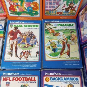 Lot Of 16 Intellivision Games With Boxes (Some Have Manuals & Overlays)