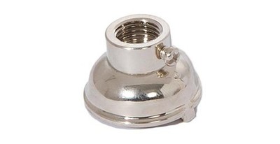 B&P Lamp  Turned Brass Socket Cap, Tapped 1/4 IP, Polished Nickel Finish