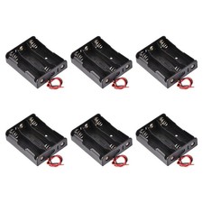 Battery Case Storage Box 3 Slots x 3.7V 2-Wire Lead for 3 x 18650 Battery 6 Pcs