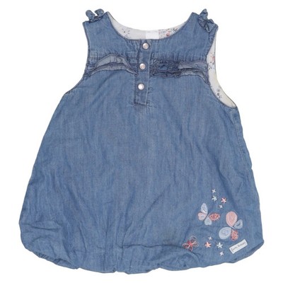 Baby Club, Jeanskleid, Größe: 80, Blau, Baumwolle, Print, Denim, Mädchen #2PR
