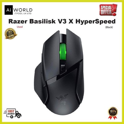 Razer Basilisk V3 X HyperSpeed Wireless Ergonomic Gaming Mouse Schwarz Gebraucht PC