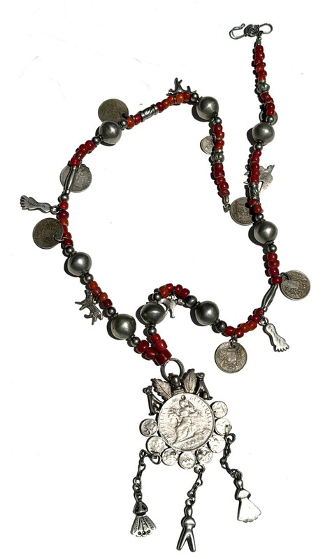GUATEMALAN MYAN CEREMONIAL NECKLACE WITH COINS - FETISHES