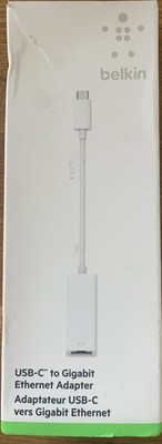 BRANDNEU ORIGINAL BELKIN USB-C AUF GIGABIT ETHERNET ADAPTER WEISS