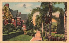 Vintage Bad Idea Postcard Typical California 1930s Home and Garden Linen