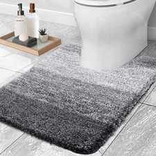Luxury Toilet Rugs U-Shaped 24X20, Extra Soft and Absorbent Microfiber Bathroom