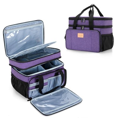 LUXJA 2 Layers Medicine Bag 11'' x 7.5'' x 9.5'' / 28cm x 19cm x 24cm, Purple