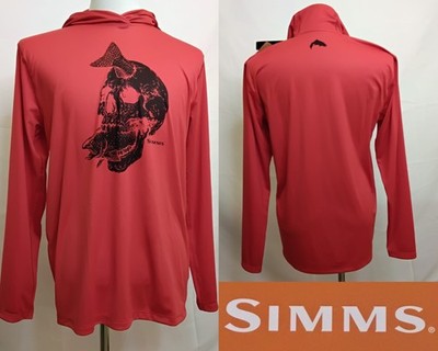 Simms Tech Hoody Men's M Artist Series Cutty Red/Fish Skull UPF NWT #Z4904