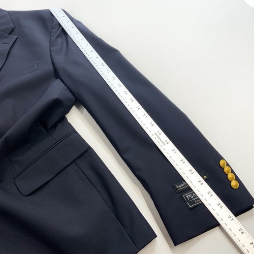 Jos A Bank 44L EXECUTIVE COLLECTION Blue Gold Button Jacket Blazer Sport Coat - Picture 11 of 11
