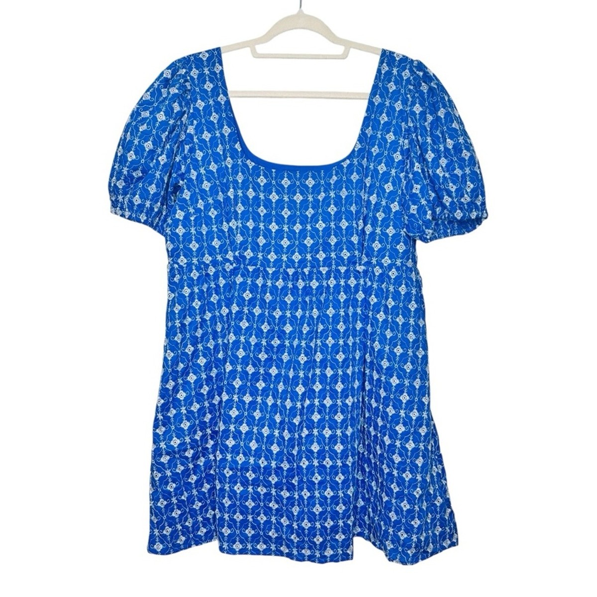 chinese dress ladies Reinhart Flared Sleeve Crochet Lace Dress Baby Blue– Selfie Leslie