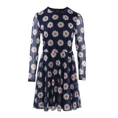 Desigual Damen Kleid Blau Blumenmuster Ausgestellt 22WWVK98 - Bild 1 von 4