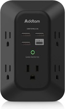 5 Outlet Surge Protector with 4 USB Ports USB C Wall Charger Power Strip Extende