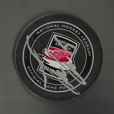 Trevor Daley Signed Detroit Red Wings Little Caesars Arena Inaugural Game Puck