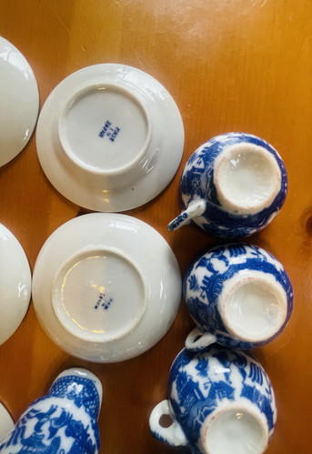Vintage Children’s Tea Set Blue Willow 21 piece Set Made In Japan - Picture 13 of 17