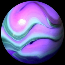 JABO Black Light Beauty Marble Collector Series: Radioactive Fern Green Flames