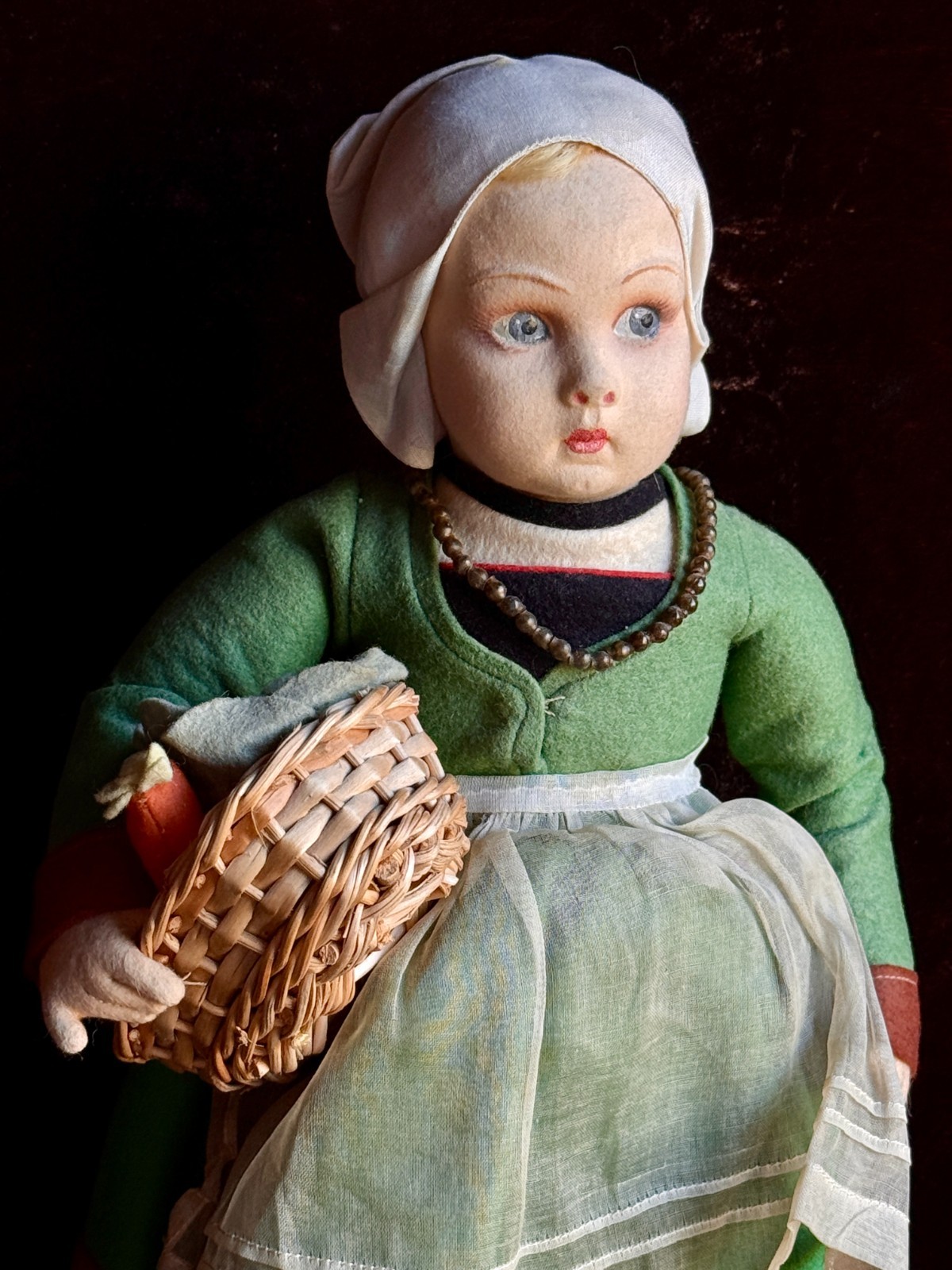Vintage Italian 14.5” Lenci Lucia Felt Cloth Dutch Character Girl Doll