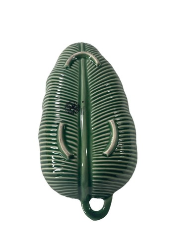 Vintage Bordallo Pinheiro Banana Leaf Serving Bowl 11" Long Green Excellent - Picture 4 of 6
