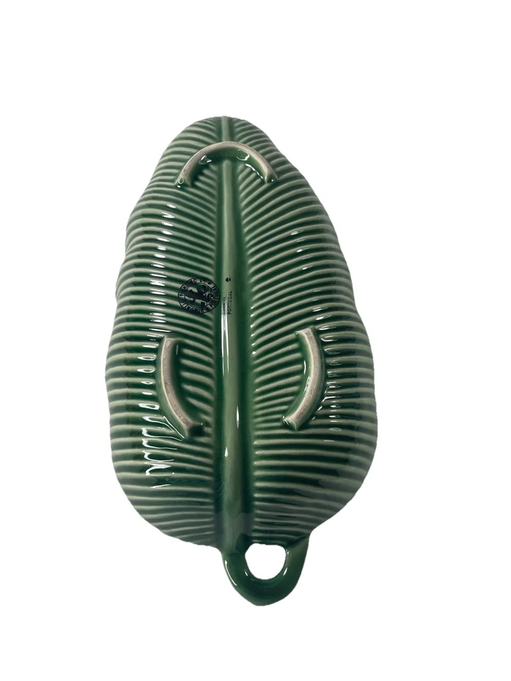 Vintage Bordallo Pinheiro Banana Leaf Serving Bowl 11" Long Green Excellent - Изображение 4 из 4