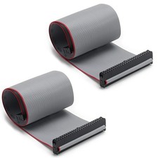 2 PCS IDC 50 Pin Connector Flat Ribbon Cable Gray Wire 2.54mm Pitch 30cm