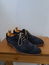 Loake for Jasper Conran Navy Blue Suede Oxford Brogues UK 8 Shoes