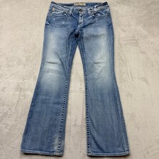 Big Star Jeans Women's 30R Flare Casey K Low Rise Distressed Flap Pocket Denim