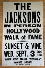 1980 THE JACKSONS HOLLYWOOD WALK OF FAME STAR  PRESENTATION INVITATION POSTER 🚀