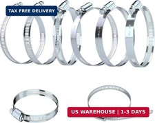 6 Pcs 8 Inch Stainless Steel Hose Clamps - Adjustable Worm Gear Drive Hose Clamp