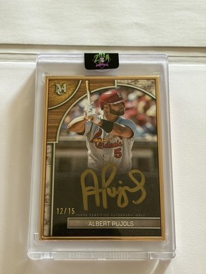 12/15 ALBERT PUJOLS 2025 TOPPS MUSEUM COLL #FMA-AP FRAMED AUTO Black Platinum