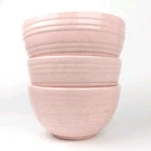 Lot of 3 Vintage McCoy Pottery Beehive PINK Mixing Bowls Speckled Ribbed 7" 8"