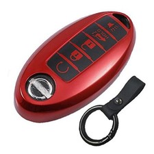 Compatible with Nissan Key Fob Cover, Key Fob Case for Altima Nissan 5b Red
