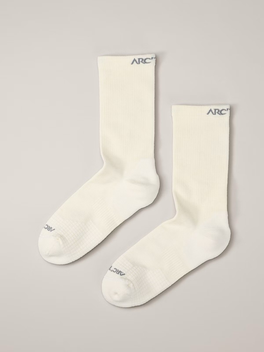 Arc'teryx Merino Wool Mid Sock - White - Size Large - NEW Ships