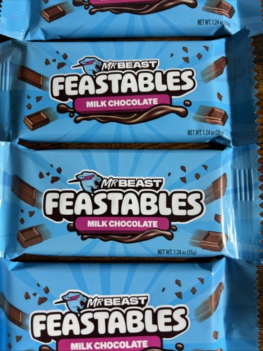 Mr Beast Feastables Milk Chocolate NEW 1.24oz Each Candy Bar X 5 - Picture 4 of 10