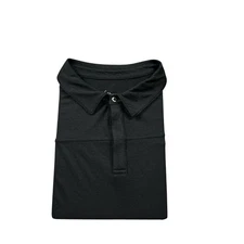 Ibex Black Merino Wool Metal Button Polo Shirt Size XL Excellent 