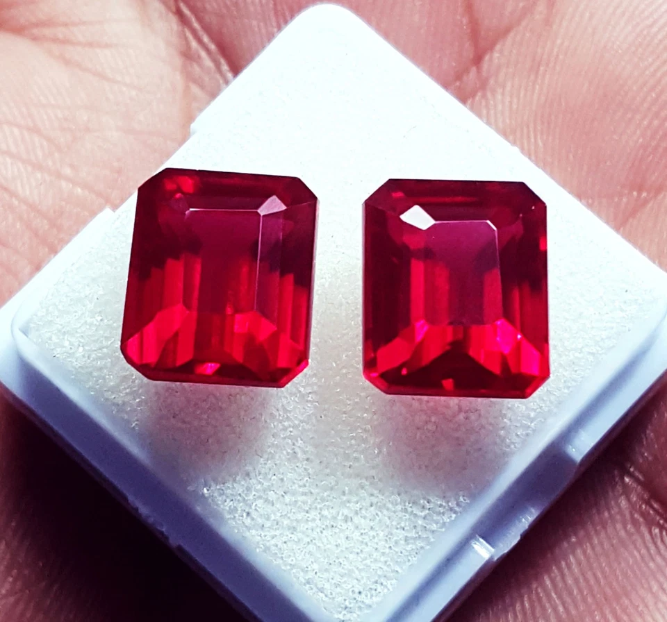 8 to 10 Ct Natural Ruby Pair Emerald Shape Loose Gemstone Certified RL02 - Image 4 of 4