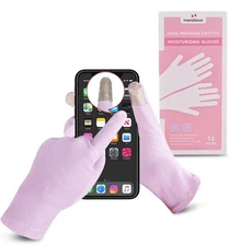 HandLove 12 Pairs Premium 100% Cotton Gloves Moisturizing Gloves for Dry Hand
