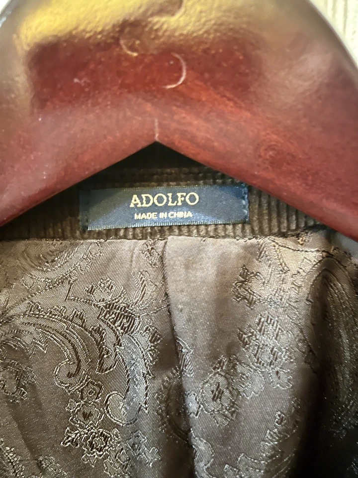 Chaqueta Blazer Abrigo De Colección Adolfo 52R Marrón Chocolate Pana Para Hombre Traje Deportivo Foto 2 de 4