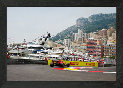 Red Ferrari Monaco Framed Wall Art Poster Canvas Print Picture