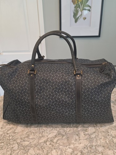 WHY Leather Duffel Bag Weekender Leather Tote Black And Blue