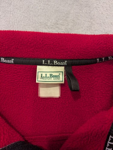 LL Bean Full Zip Fleece Jacket Extra Large Red Vintage - Picture 4 of 9